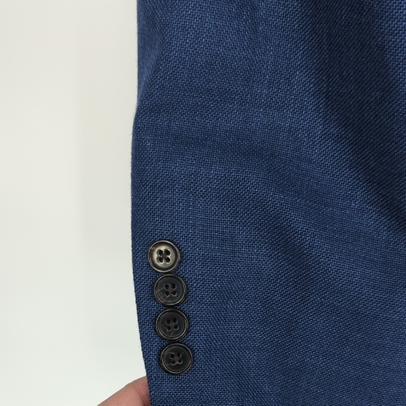 19922 Lauren Ralph Lauren # Button Blazer Blue size 44L preppy classic nautical - Picture 5 of 9